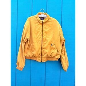Faconnable Albert Goldberg Mustard Yellow Bomber Jacket Water Repellent Size L